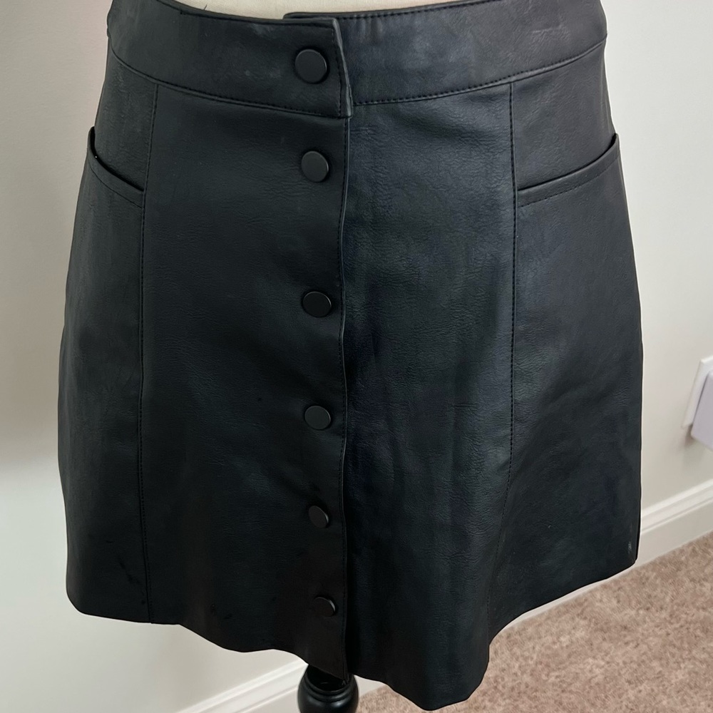 H&M Faux Leather Button Down Skirt (UNUSED) with TAGS